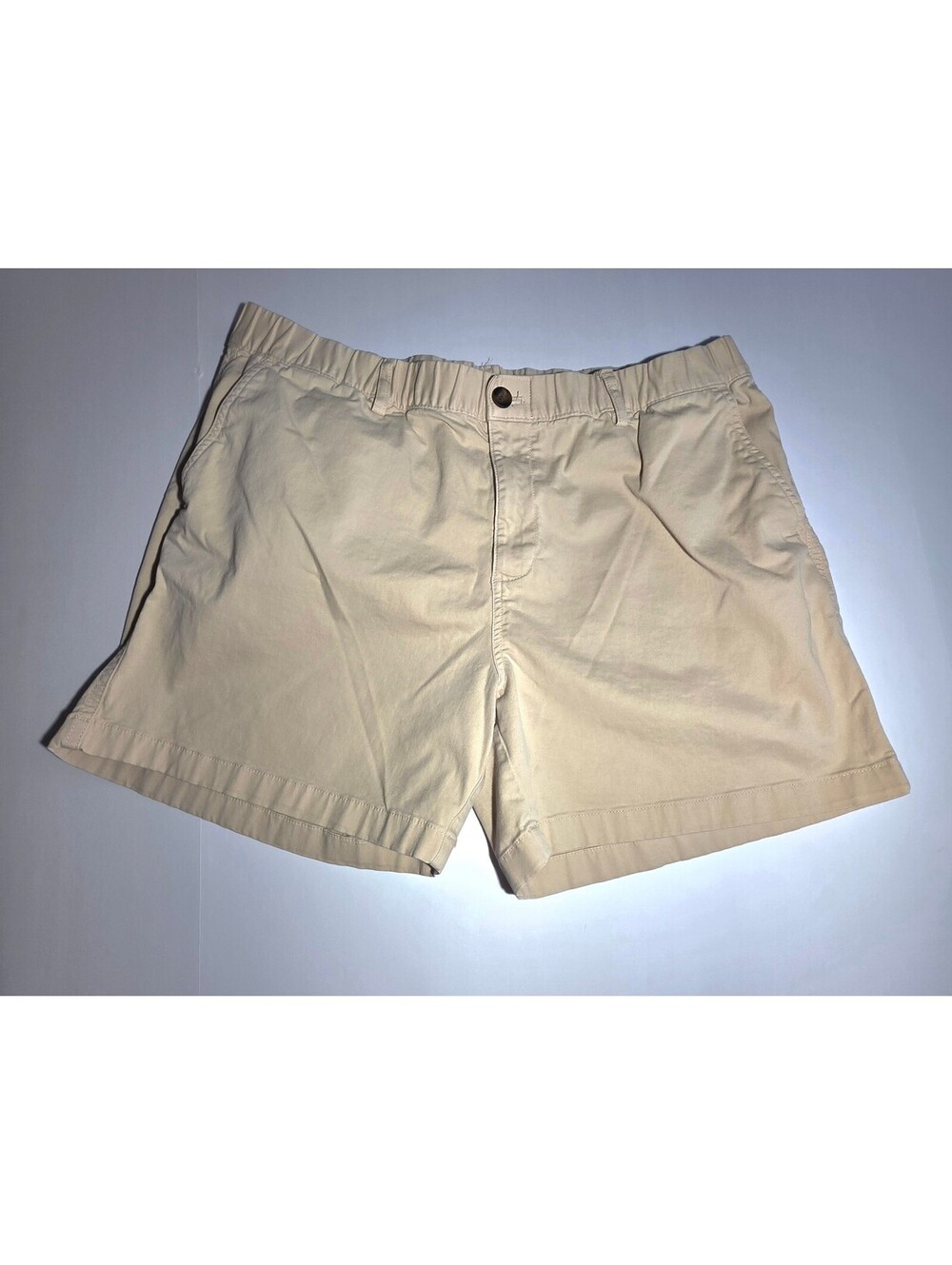 Men's XXL Bear Bottom Beige Casual Shorts with Elastic Waistband